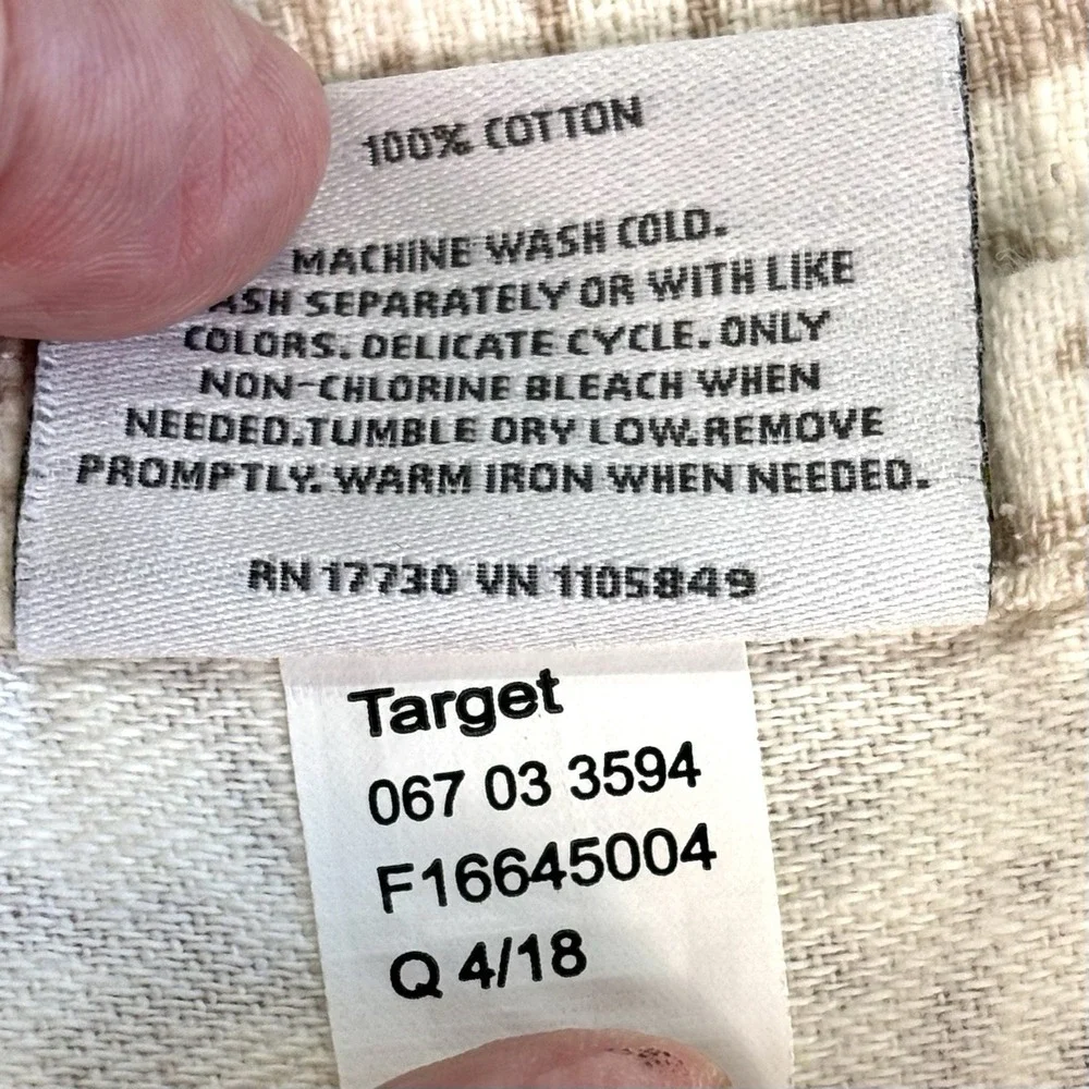 Threshold Target 52x80 Cotton Tablecloth Beige Cream Medallion Tassel Fringe Tan